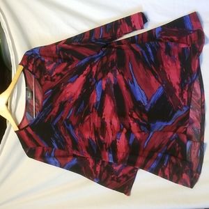 Strazzi Stretchy Colorful Tunic Blouse. Size XL.